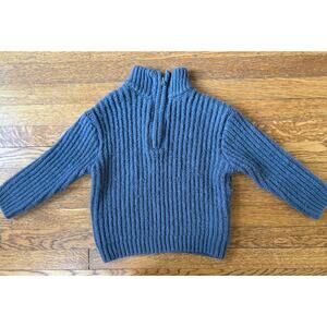 Zara Boys' Knit 1/4 Zip Gray Sweater Size 3-4